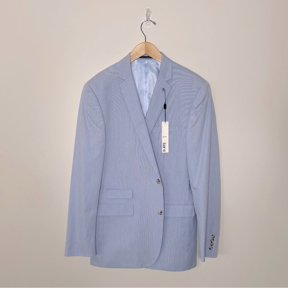 Bar III Men's Slim-Fit 100% Cotton Suit Jacket wedding Guest Church prom